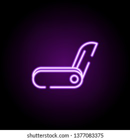jackknife neon icon. Elements of construction set. Simple icon for websites, web design, mobile app, info graphics