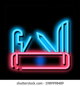 Jackknife neon light sign vector. Glowing bright icon Jackknife Sign. transparent symbol illustration