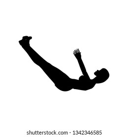 Jackknife sit up exercise workout silhouette