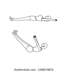 Jackknife sit up workout outline