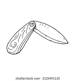 Skizze mit dem Jackmesser. Vektorgrafik eines Messers.