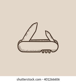 Icono de boceto con cuchillo.
