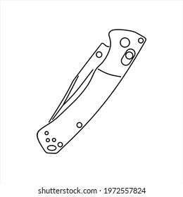 Jackknife. Tactical folding knife vector icon