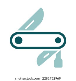 Icono aislado del vector del arma. Cartel de camping y senderismo. Símbolo gráfico del sitio web de viajes y turismo y diseño de aplicaciones, logotipo, aplicación, interfaz de usuario