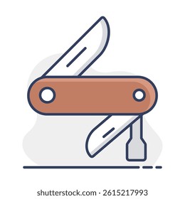 Jackknife vector isolated icon. Camping and Hiking sign. Graph symbol for travel and tourism web site and apps design, logo, app, UI