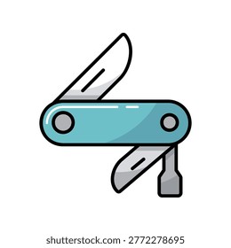 Jackknife vector isolated icon. Camping and Hiking sign. Graph symbol for travel and tourism web site and apps design, logo, app, UI