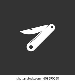 Jackknife vector logo illustration isolated sign symbol. Icon pictogram for web graphics