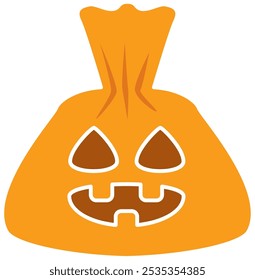 Bolso del caramelo de Jack-o-lantern para el Vector del diseño del regalo de Halloween