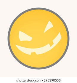 Jack-O-Lantern - Cartoon Smiley Vector Face