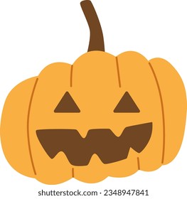 Jack-o-lantern Evil Facial Expressions Halloween Pumpkin Vector Illustration