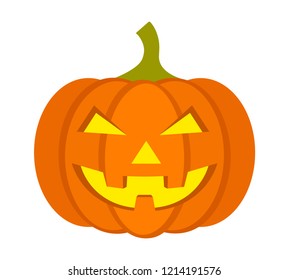 Jack-o'-lantern / jack-o-lantern Halloween carved pumpkin flat vector icon for apps and websites