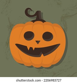Jack-o-lantern. Halloween pumpkin icon. Vector