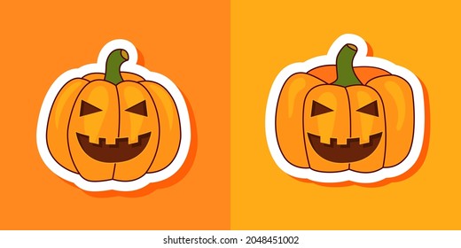 Jack-o-lantern. Halloween pumpkin. Laughing pumpkin, vector illustration.