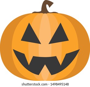 Jack-o-lantern Halloween Pumpkin on White Background