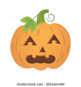 Jack-o'-lantern Halloween pumpkin vector illustration cartoon isolated on white background. 