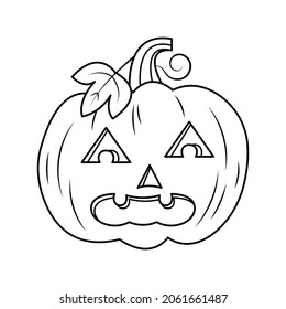 Jack-o'-lantern Halloween pumpkin vector illustration cartoon isolated on white background. 