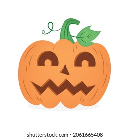 Jack-o'-lantern Halloween pumpkin vector illustration cartoon isolated on white background. 