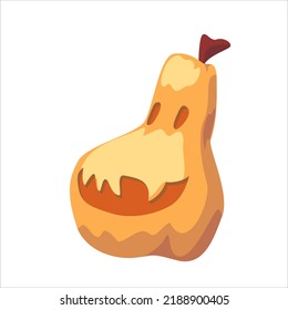 calabazas de Halloween de jack-o-lantern. Calabaza asquerosa. Vector aislado plano