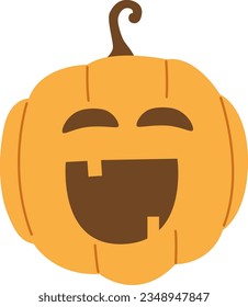 Jack-o-lantern Happy Facial Expressions Halloween Pumpkin Vector Illustration