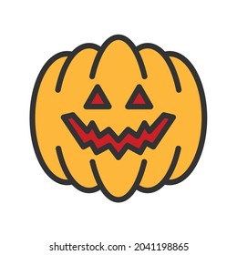 Jack-O-Lantern icon vector image. Can also be used for Seasonal. Suitable for mobile apps, web apps and print media.