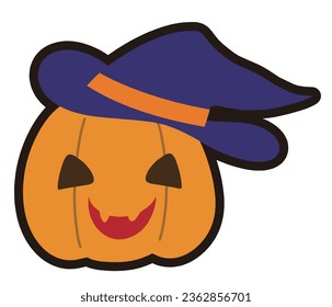 Jack-o-lantern illustration material for Halloween