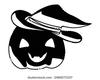 Jack-o-lantern illustration material for Halloween
