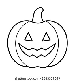 jack-o-lantern of a line art vector