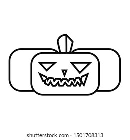 Jack-o-lantern line icon. Halloween decoration vector illustration isolated on white. Jack Lantern outline design style designed for websites and applications.