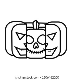 Jack-o-lantern line icon. Halloween decoration vector illustration isolated on white. Jack Lantern outline design style designed for websites and applications.