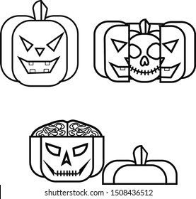 Jack-o-lantern line icon. Halloween decoration vector illustration isolated on white. Jack Lantern outline design style designed for websites and applications.