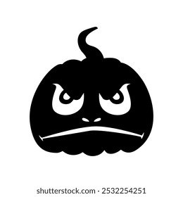 Calabaza de calabaza de Jack-o-lantern sapo enojado silueta de expresión facial. Fiesta de Halloween tallado de calabaza. Ilustración vectorial común aislada en el fondo blanco en estilo plano.