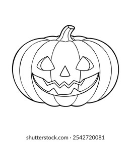 Página para colorear de calabaza Jack-O'-Lantern para Halloween	