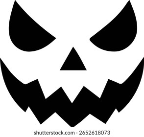 Jack-O'-Lantern Pumpkin Face Vector – Scary or Funny Halloween design for Stickers, Carving, and Cricut Projects