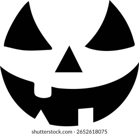 Jack-O'-Lantern Pumpkin Face Vector – Scary or Funny Halloween design for Stickers, Carving, and Cricut Projects