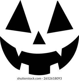 Jack-O'-Lantern Vetor de rosto de abóbora - Design de Halloween assustador ou engraçado para adesivos, escultura e projetos de Cricut