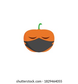 Jack-o'-lantern pumpkin Halloween using dark grey scuba mask illustration