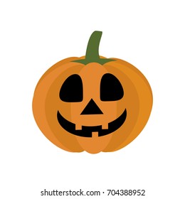 Jack-o-lantern pumpkin on the white background. Vector illustration