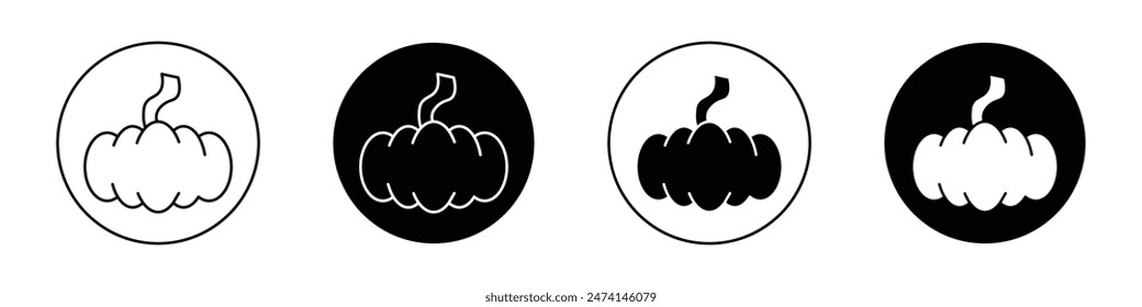 Jack-o'-Lantern Pumpkin Set. Icon for a Carved Halloween Pumpkin.