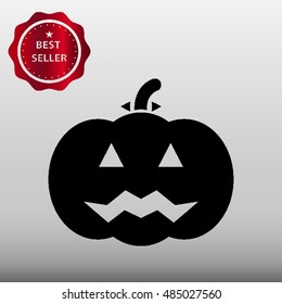 Jack-o-Lantern Pumpkin Vector Icon Illustration