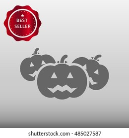 Jack-o-Lantern Pumpkin Vector Icon Illustration