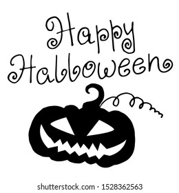 Jack-O-Lantern Silhouette pumpkin Vector illustration