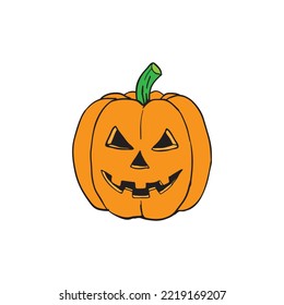 Jack-o'-lantern in simple style on Halloween. Suitable vector for design content and illustration in Halloween Event