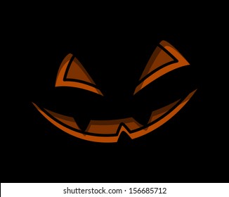 jack-o-lantern spooky smile - Halloween vector illustration