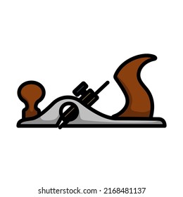 Jack-plane Tool Icon. Editable Bold Outline With Color Fill Design. Vector Illustration.