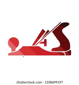 Jack-plane tool icon. Flat color design. Vector illustration.