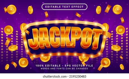 jackpot 3d editable text effect template