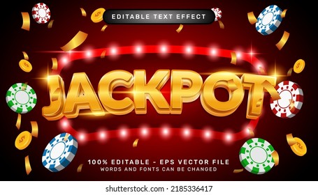 Jackpot-3D-Texteffekt und bearbeitbarer Texteffekt