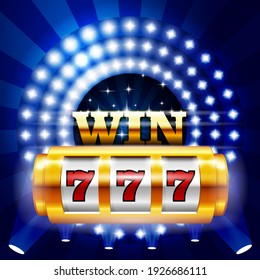 Jackpot - 777 On Casino Slot Machine, Big Win And Gambling Concept