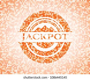  Jackpot abstract orange mosaic emblem