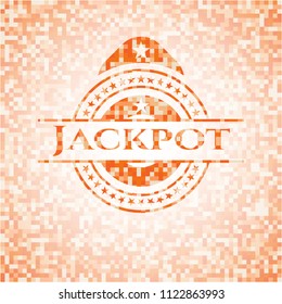 Jackpot abstract orange mosaic emblem